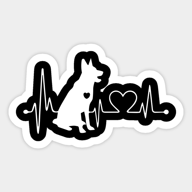 Heartbeat German Shepherd Sticker by BamBam